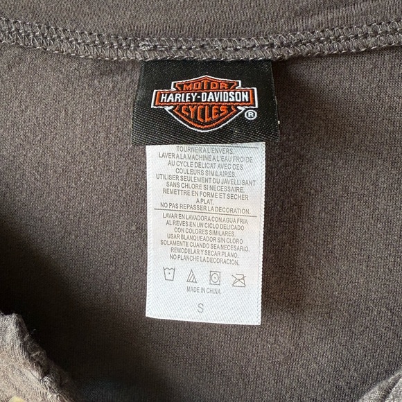 Harley-Davidson Women's Dark Grey Lace-Up Short Sleeve Tee from Geneva HD, NY - Picture 6 of 7